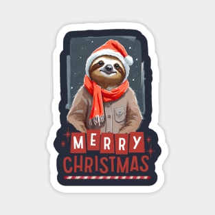 Sloth Christmas Magnet