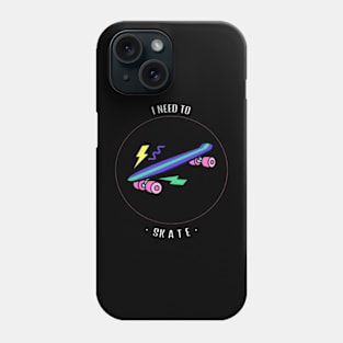 I need to skate retro aesthetic with logo tee - Skateboarding Phone Case