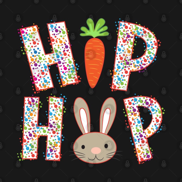 Colorful Easter Bunny Hip Hop by lunamoonart