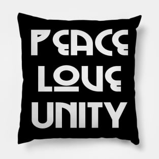 Peace, Love, Unity // White Text Pillow