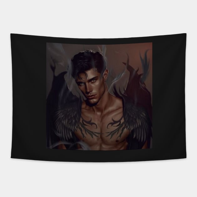 Azriel Fanart - ACOTAR SJM Tapestry by harjotkaursaini