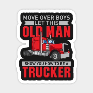 TRUCKER: Old Man Trucker Magnet