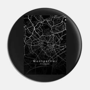 Montpellier France City Map dark Pin