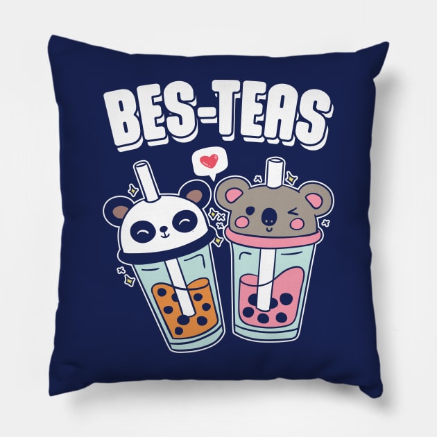 Bes-Teas Cute Bubble Tea Kawaii Panda And Koala Pillow by Wasabi Snake