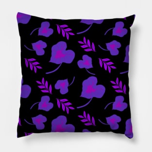 Purple Caladium Leaves Pattern Pillow