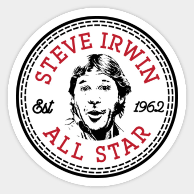 Steve Irwin All Star Converse Logo Steve Irwin Sticker Teepublic - steve irwin ship decal roblox
