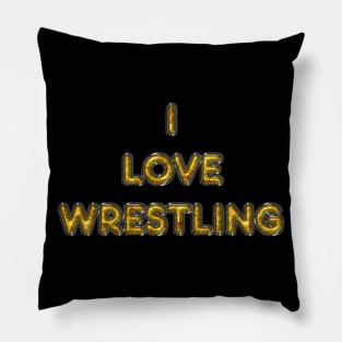 I Love Wrestling - Yellow Pillow