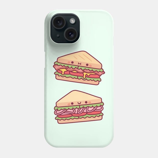 Cute Sandwiches Doodles Phone Case by rustydoodle