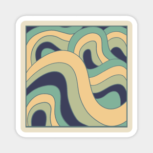 Blue Green Rainbow Waves Magnet