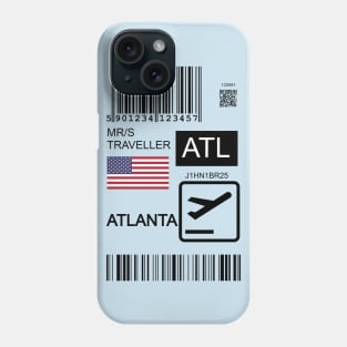 Atlanta USA travel ticket Phone Case