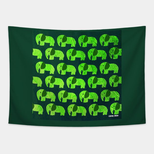 elephant elefante safari ecopop in jewel paint art Tapestry by jorge_lebeau