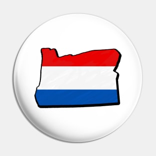 Red, White, and Blue Oregon Outline Pin