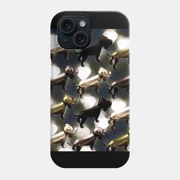 3D Black and Gold Dogs Phone Case by KultakalaSPb-Design