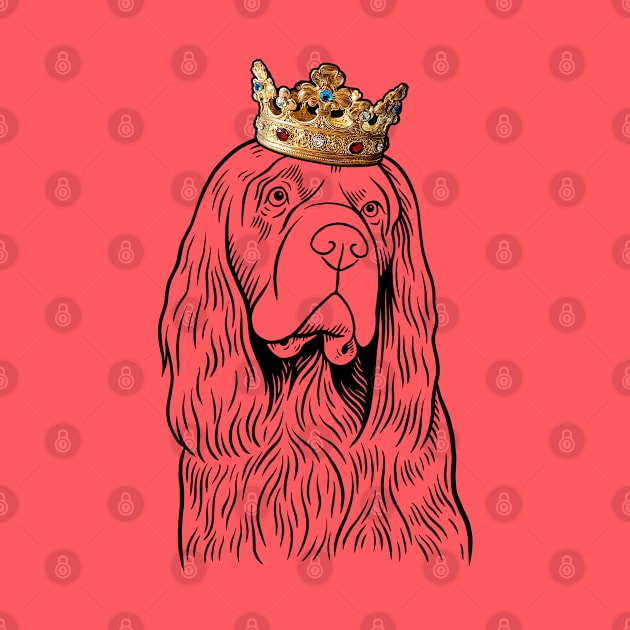 Sussex Spaniel Dog King Queen Wearing Crown by millersye