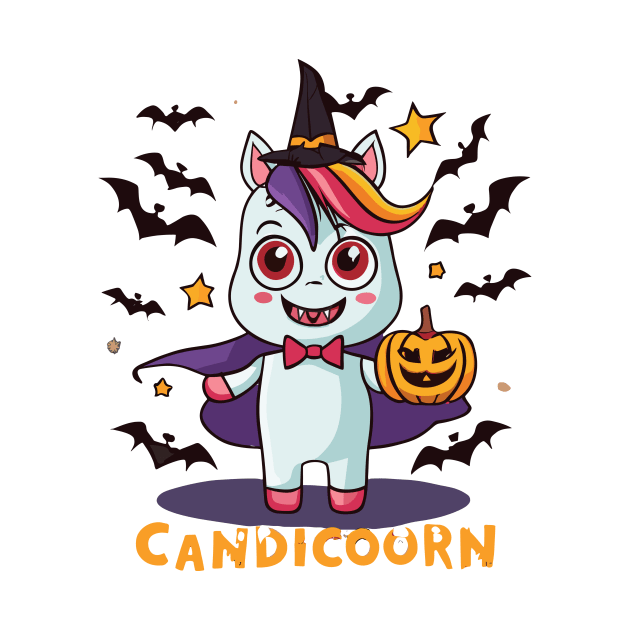 Candicorn: Halloween Unicorn Vampire Design for a Spooky Twist by CHNSHIRT