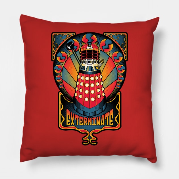 Dalek Nouveau Pillow by MareveDesign