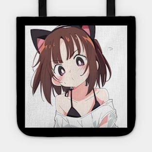 Cat Girl Retro 1990s Style Tote