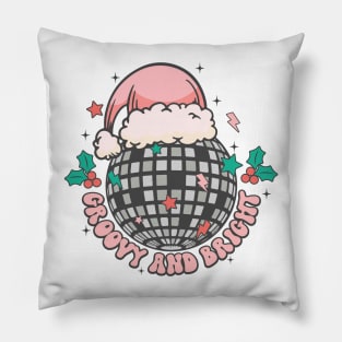 Santa's Disco Groove: A Merry Mix of Groovy and Bright Christmas Cheer Pillow