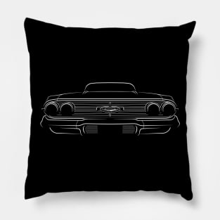 front/back 1960 Chevy Impala - stencil, white Pillow