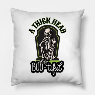 A Thick Head Skeleton Boo-tiful Halloween Pillow