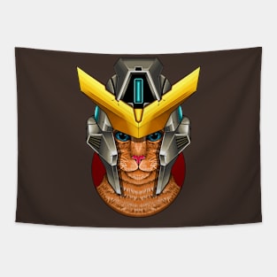 Gundam Cats: Helm Wearing Feline Fashion 2 Tapestry