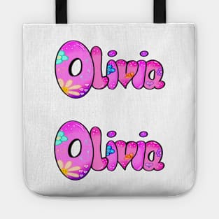 Olivia girls first name in pink pack of 2 personalised personalized customized name Olivia Tote