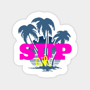 SUP Girl Stand Up Paddle Boarding Magnet