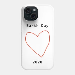 Red Heart Outline for Earth Day Phone Case