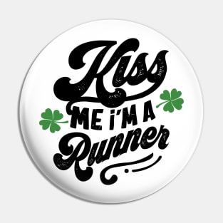 Kiss Me I'm a Runner St Patrick's Day Pin