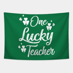 One lucky Teacher st patricks day Tapestry