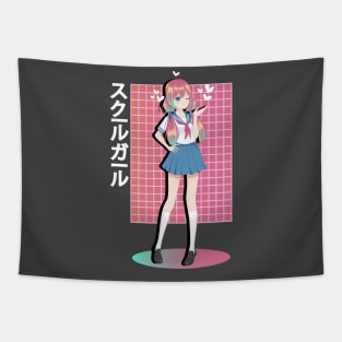 Kawaii Strawberry Girl 90s Japanese Otaku Stylish Aesthetic Tapestry