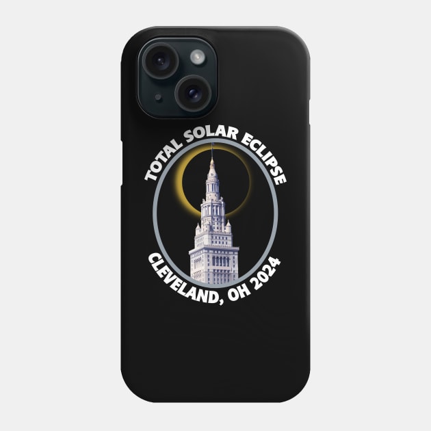 Cleveland Ohio 2024 Total Solar Eclipse Path of Totality Phone Case by DesignFunk