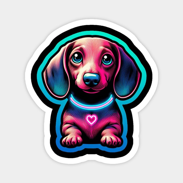 miniature Dachshund Wiener dog artistry Magnet by IamActiveDog