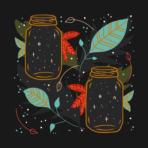 Magical Fairy Lights Mason Jar Galaxy by panco