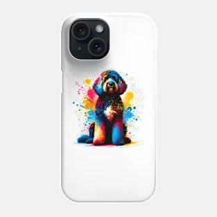 Spanish Water Dog in Colorful Splash Art Style Phone Case