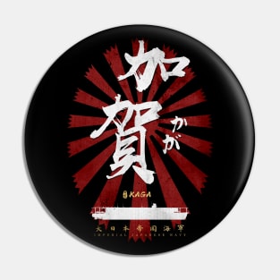 IJN Kaga Carrier White Calligraphy Pin