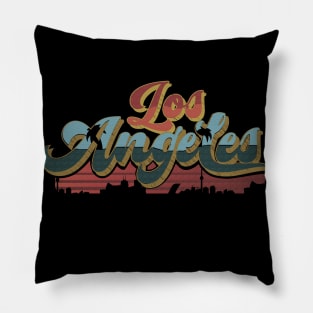 Los angeles Cali skyline typo logo Pillow