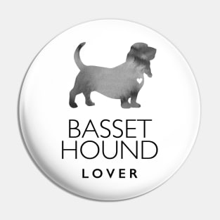 Basset Hound Dog Lover Gift - Ink Effect Silhouette Pin