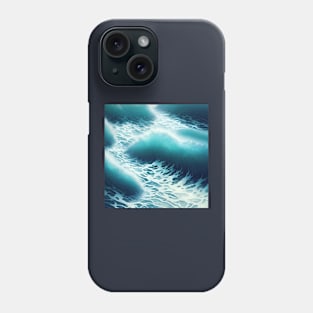 Hyperrealistic blue ocean waves Phone Case