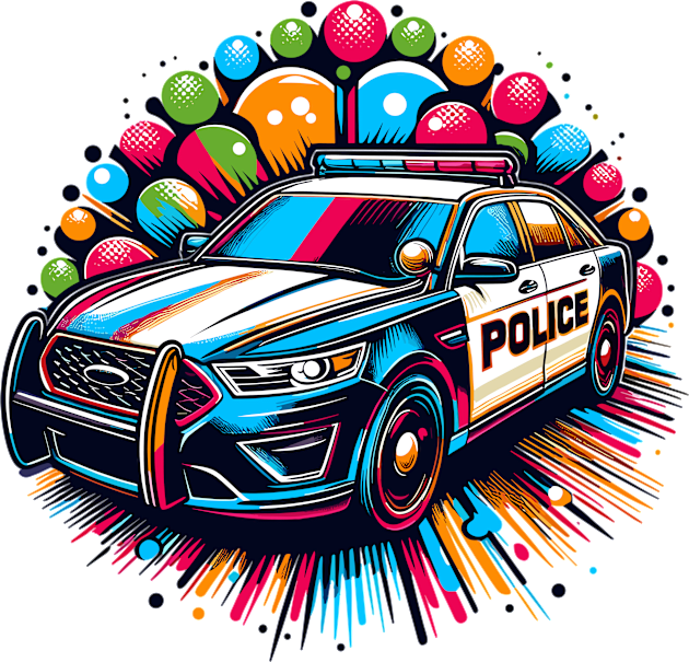 Police car Kids T-Shirt by Vehicles-Art