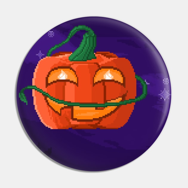 Pixel Art Pumpkin Planet Pin by PixelCarvel