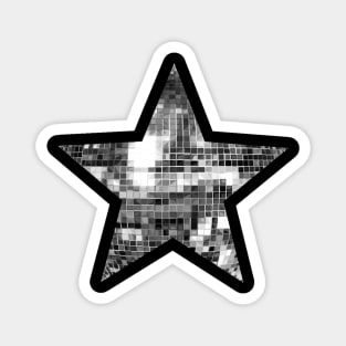 Shiny Silver Disco Ball Star Magnet