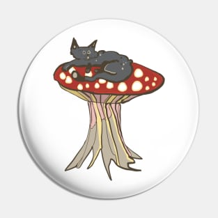 Cat on a Mushroom Pin