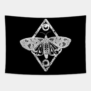 Moth Butterfly sun moon Mystical Nature Design Tapestry