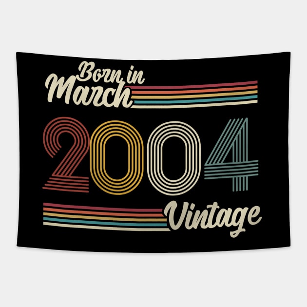 Vintage Born in March 2004 Tapestry by Jokowow