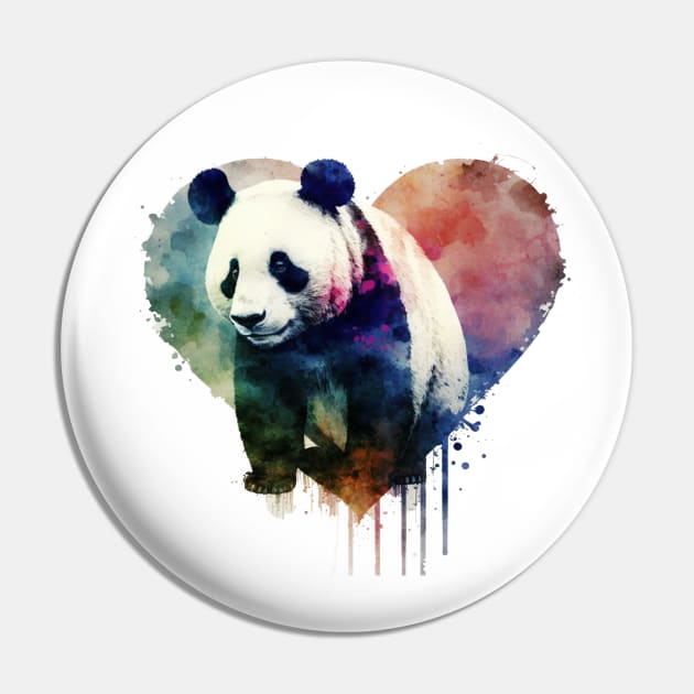 A nice Panda with big heart Pin by KhaledAhmed6249