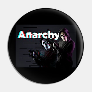 anarchy skull point the finger and glitch Pin