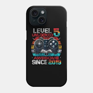 Level 5 Unlocked 5 Year Old 5Th Birthday Gamer Boys Kids Phone Case