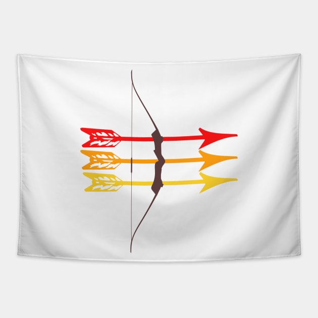 Ombre Bow and Arrow - Sagittarius Archer Tapestry by Susy Maldonado illustrations