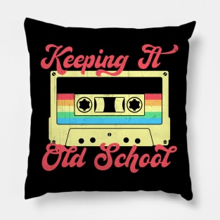 Retro Mixtape Music - Keeping It Old School Vibes Pillow